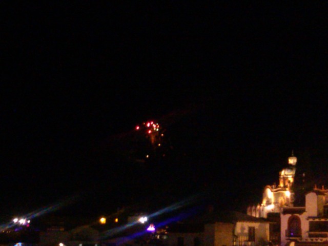 Fireworks over Taxco de Alarcon, Mexico