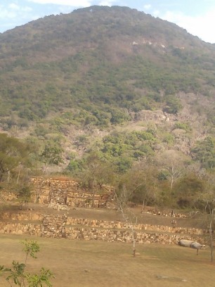 Ruins of the government mount, Tehuacalco archeological site, Mexico